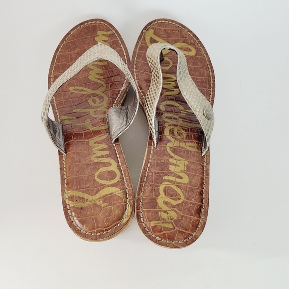 Sam Edelman‎ Natural Romy Wedge Leather Sandals - Picture 5 of 8